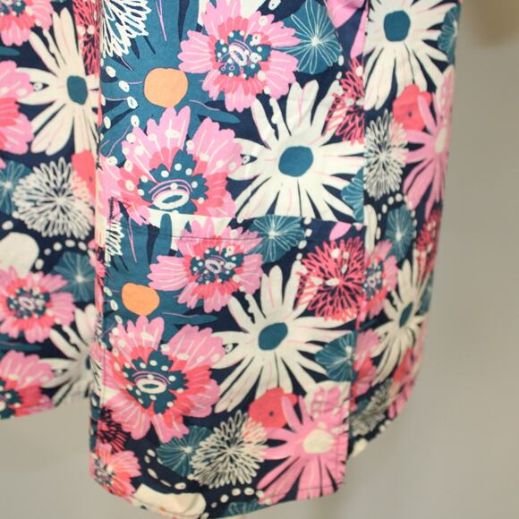 Zoe & Chloe Womens Scrub Top Sz M short sleeve Floral multicolor Cotton - Picture 6 of 7